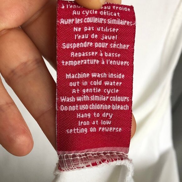 San Fransisco White Fringed Tank Top Sheer Scoop Neck Festival Summer Women's M - Picture 9 of 16